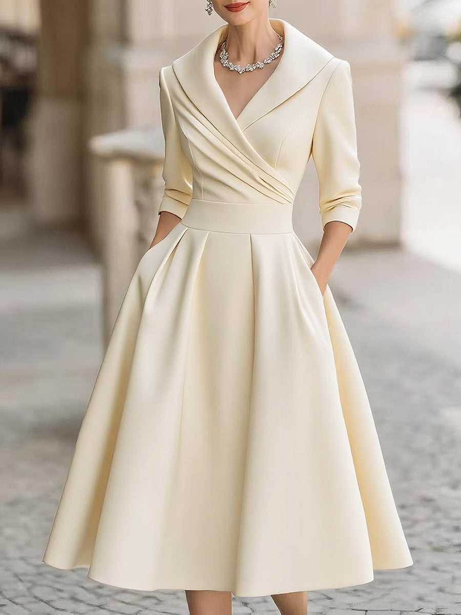 Lina - Robe midi en satin