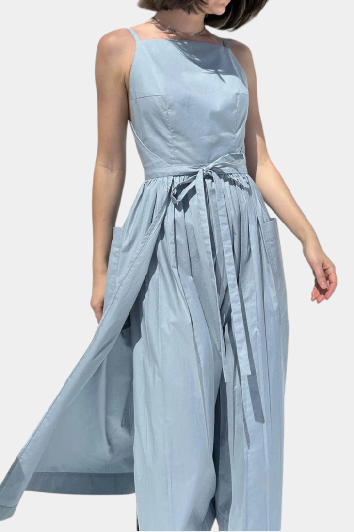 Maëlle™ | Robe fluide à superposition ceinturée avec poches oversize