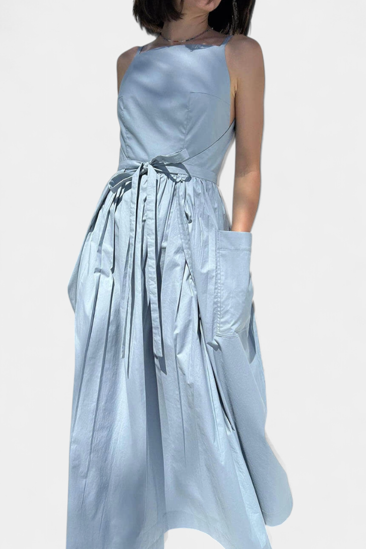 Maëlle™ | Robe fluide à superposition ceinturée avec poches oversize