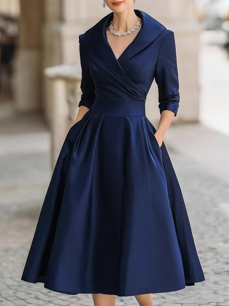 Lina - Robe midi en satin
