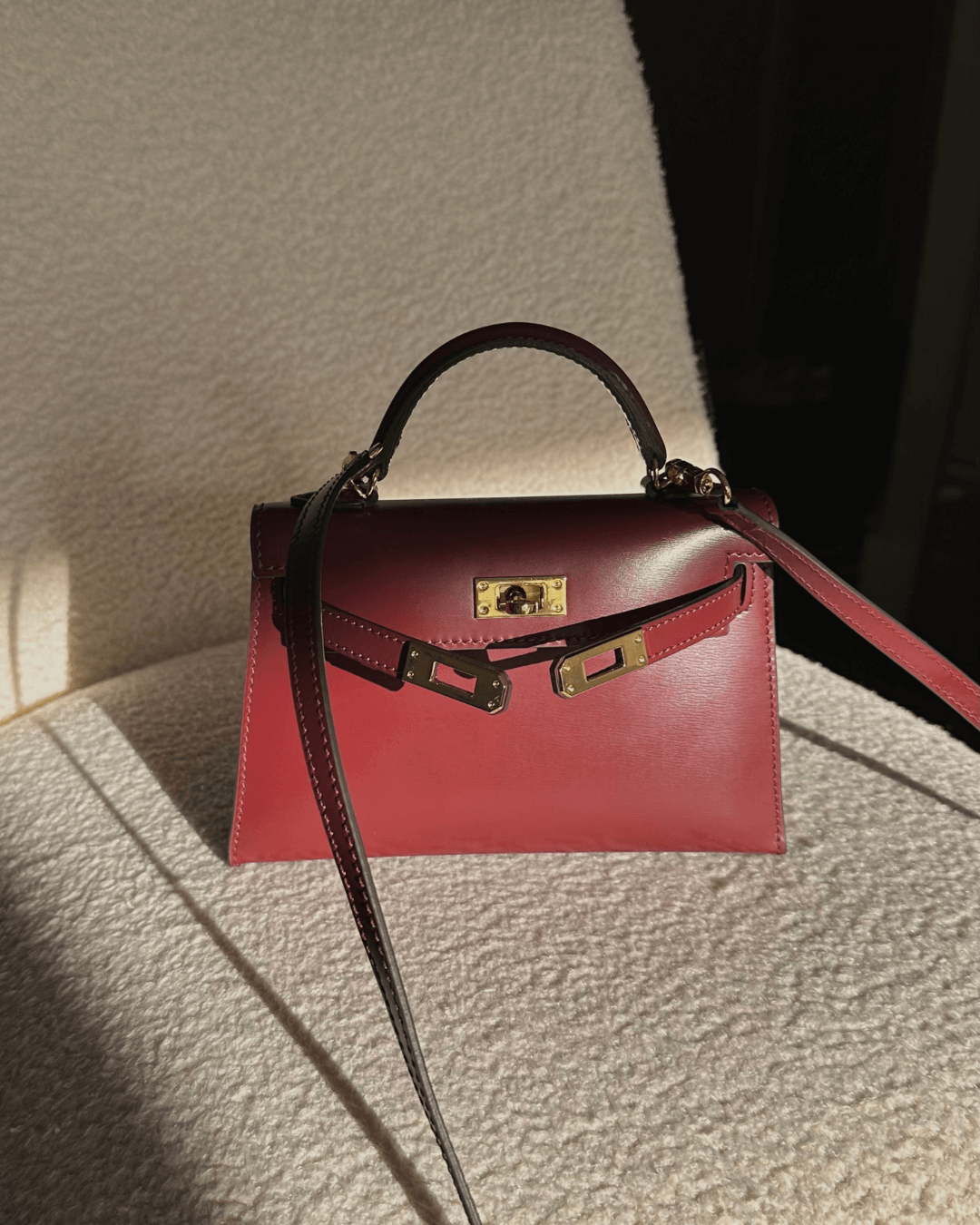AMÉLIA | MINI SAC EN CUIR BORDEAUX ÉLÉGANT