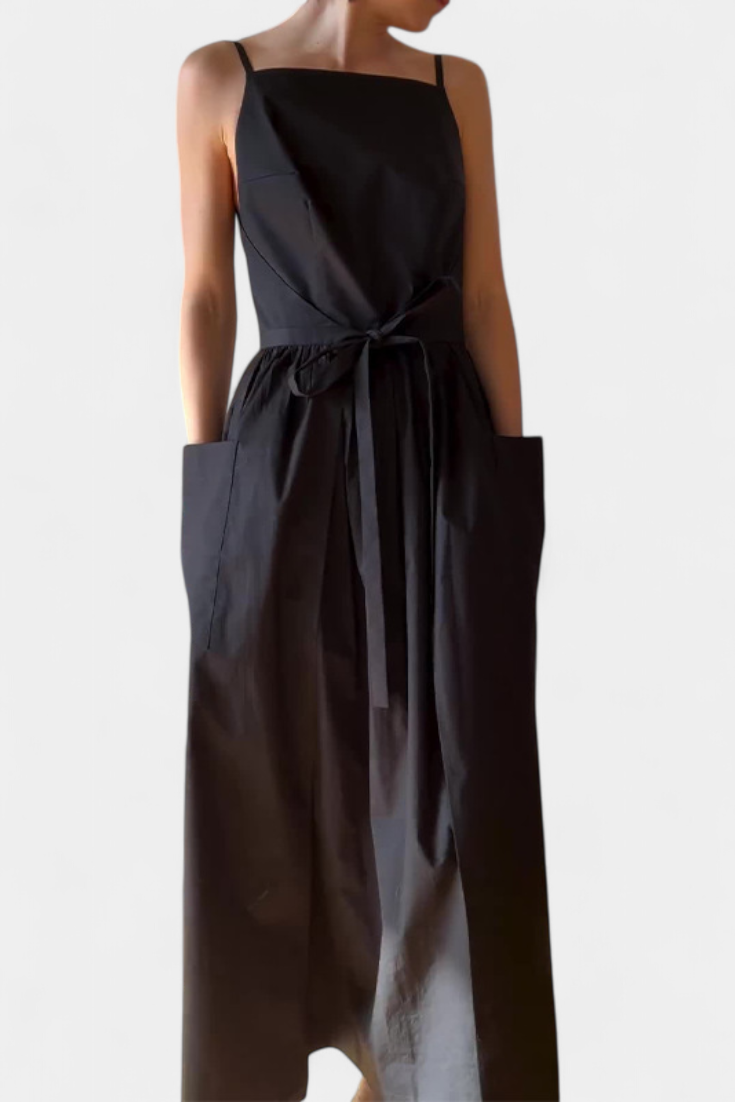 Maëlle™ | Robe fluide à superposition ceinturée avec poches oversize