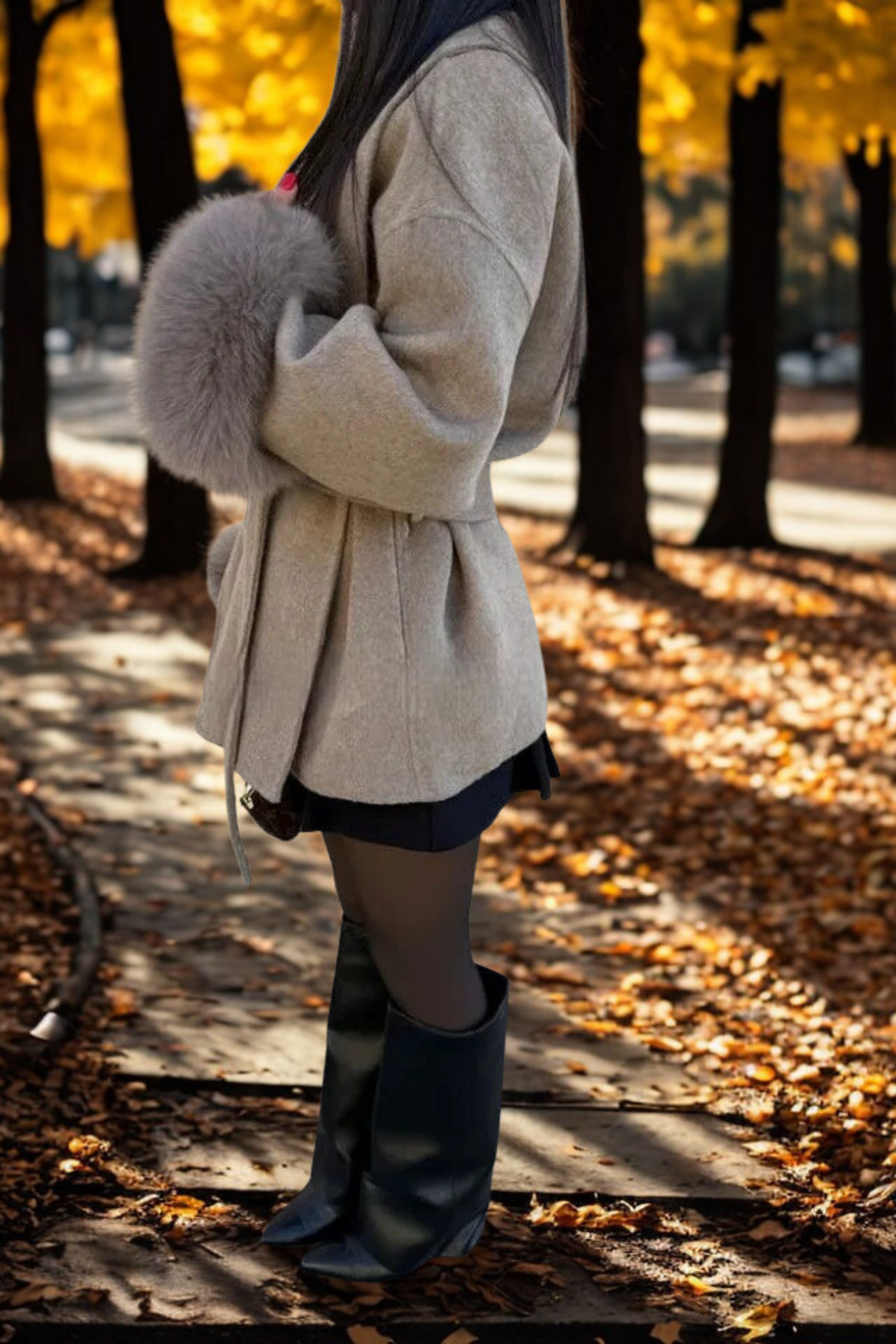 Manteau Fourrure Manche