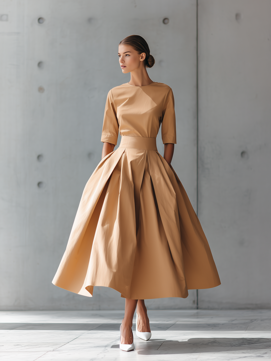 Robe midaxi élégante à taille sculptée