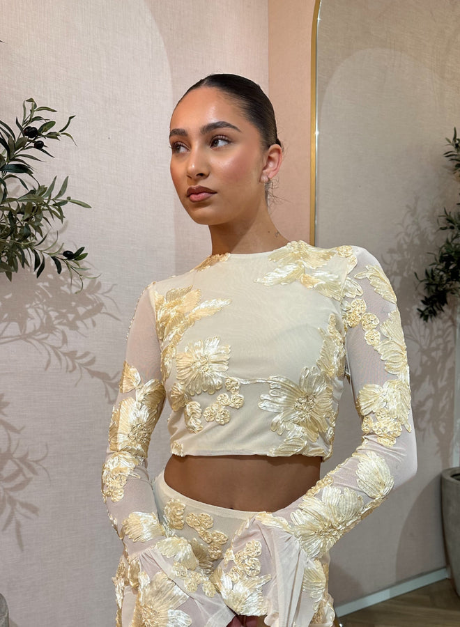 JARDIN DE NUIT – ENSEMBLE BRODÉ FLORAL